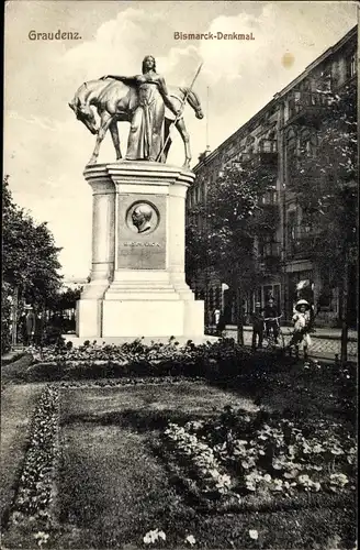 Ak Grudziądz Graudenz Westpreußen, Bismarck Denkmal