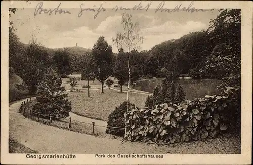 Ak Georgsmarienhütte in Niedersachsen, Park des Gesellschaftshauses