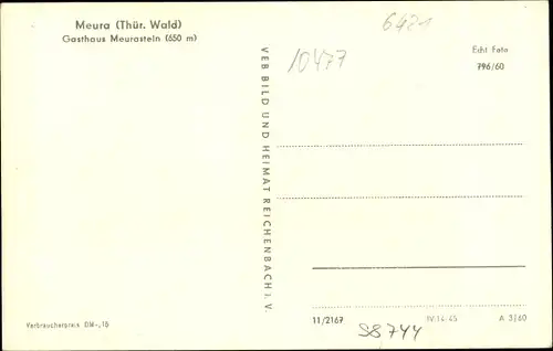 Ak Meura im Thüringer Wald, Gasthaus Meurastein