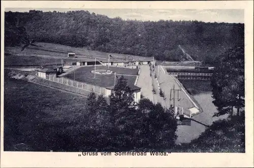 Ak Weida im Kreis Greiz Thüringen, Blick auf das Sommerbad