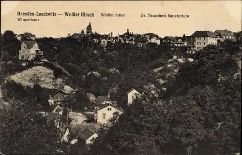 Ak Dresden Nordost Loschwitz, Weißer Hirsch, Weißer Adler, Dr. Teuschers Sanatorium, Winzerhaus