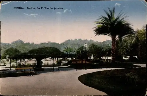 Ak Lisboa Lissabon Portugal, Jardim da P. Rio de Janeiro