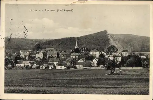 Ak Lohmar im Rhein Sieg Kreis, Panorama vom Ort, Kirche