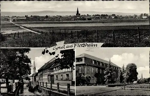 Ak Flerzheim Rheinbach im Rhein Sieg Kreis, Panorama vom Ort, Stadtansichten, Kirche