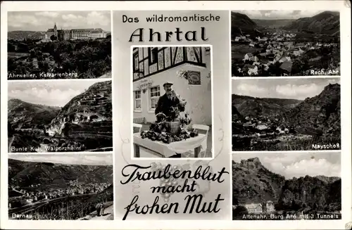 Ak Bad Neuenahr Ahrweiler in Rheinland Pfalz, Traubenblut macht frohen Mut, Mayschoß, Rech, Dernau