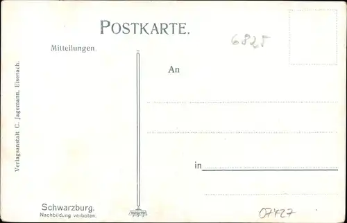 Ak Schwarzburg im Schwarzatal Thüringen, Blick auf den Ort mit Umgebung