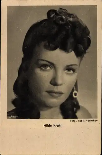 Ak Schauspielerin Hilde Krahl, Ross Verlag, Portrait, Ohrringe