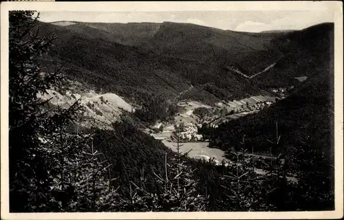 Ak Unterweißbach Oberweißbach im Weißbachtal Thüringen, Panorama von der Ortschaft