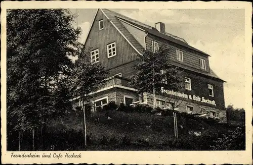 Ak Waldbärenburg Altenberg im Osterzgebirge, Fremdenheim und Café Hocheck, Inh. Karl Liebscher