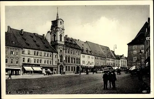 Ak Cheb Eger Reg. Karlsbad, Namesti, Marktplatz, Rathaus