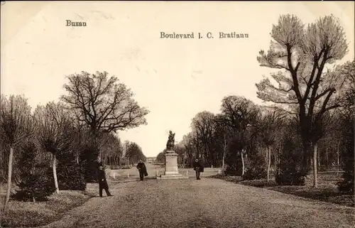 Ak Buzău Busäu Rumänien, Boulevard J.C. Bratianu