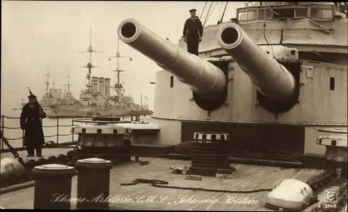 Ak Schiffspoststempel Marineschiffspost Nr. 92, Großer Kreuzer Kaiserin Augusta, Schwere Artillerie