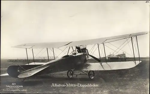 Ak Albatros Militär Doppeldecker, Deutsches Militärflugzeug, Sanke 301