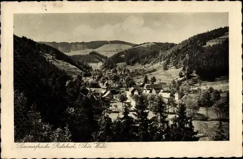 Ak Rohrbach in Thüringen, Ortschaft mit Landschaftsblick