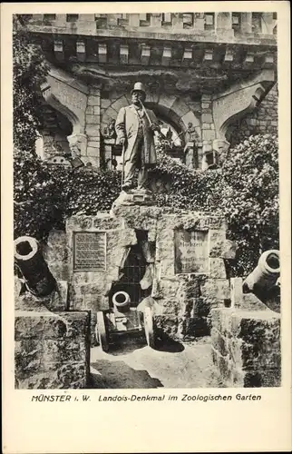 Ak Münster in Westfalen, Landois Denkmal im Zoologischen Garten, Kanonen