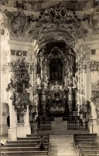 Foto Ak Dillingen an der Donau in Nordschwaben, Innenansicht der Kirche