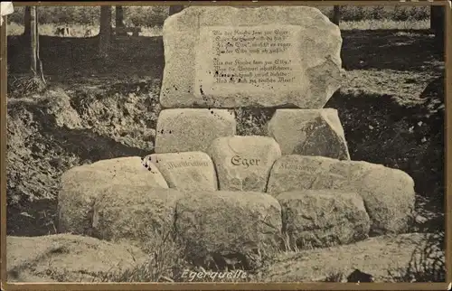 Ak Weißenstadt im Tal der Eger Fichtelgebirge, Die Egerquelle