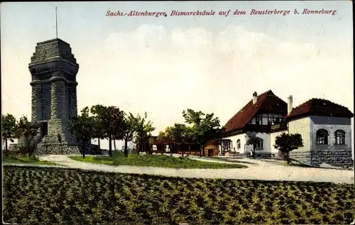 Ak Rückersdorf in Thüringen, Bismarcksäule auf dem Reusterberge