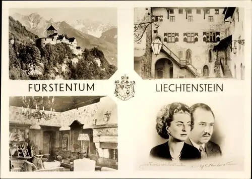 Ak Fürstentum Liechtenstein, Fürst Franz Josef II., Fürstin Gina, Schloss Vaduz