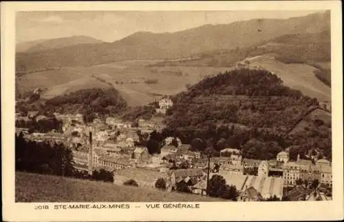 Ak Ste Marie aux Mines Sainte Elsass Haut Rhin, Vue generale, Totalansicht von Ortschaft