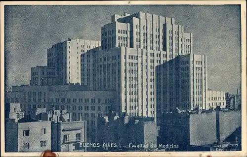 Ak Buenos Aires Argentinien, Facultad di Medicina, Medizinische Fakultät, Hochhaus