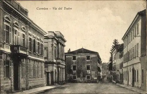 Ak Cormons Veneto, Via del Teatro, Straßenpartie