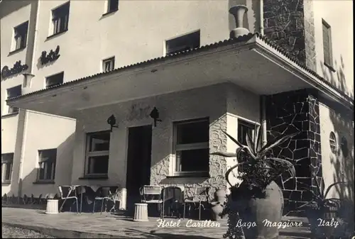 Ak Baveno Lago Maggiore Piemonte, Straßenpartie mit Blick auf das Hotel Carillon, P. Racchelli