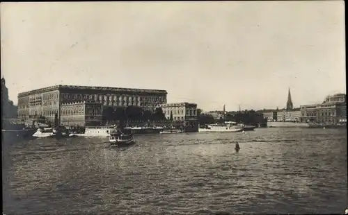 Ak Stockholm Schweden, Kungliga slottet, Blick auf den Palast