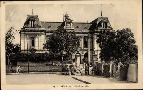 Ak Dakar Senegal, L'Hotel de Ville, Blick auf das Rathaus