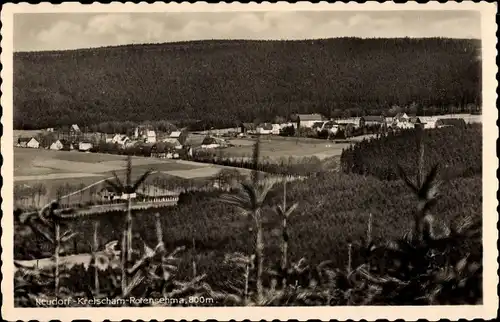 Ak Neudorf Kretscham Rotensehma Sehmatal Erzgebirge, Blick auf den Ort mit Umgebung