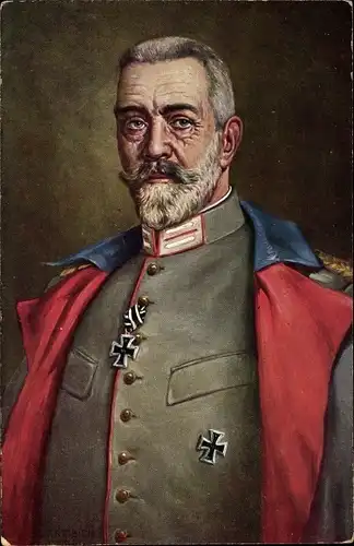 Künstler Ak Theobald von Bethmann Hollweg, Reichskanzler, Portrait, Eisernes Kreuz