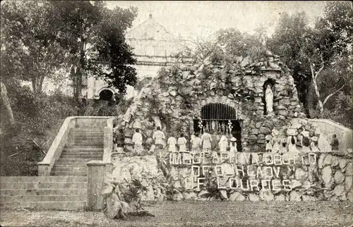 Ak Sri Lanka Ceylon, Lourdes Grotte, Missionierung