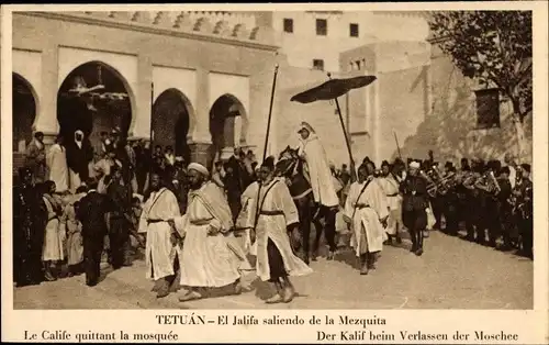 Ak Tetuan Tétouan Marokko, Der Kalif beim Verlassen der Moschee