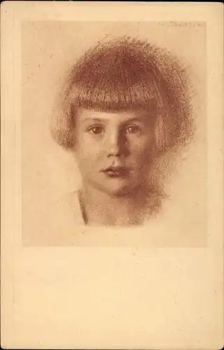 Künstler Ak Schachinger, Walter, Nr. 207, Kinderportrait, Kurzhaarfrisur