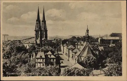 Ak Oelsnitz im Vogtland, Teilansicht, Straße, Kirche