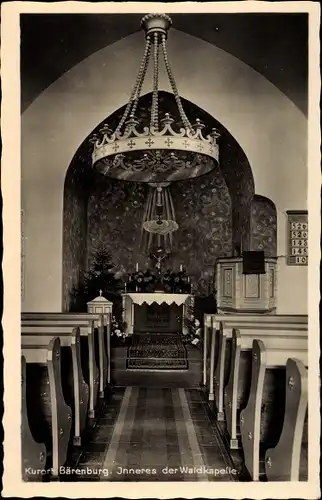 Ak Bärenburg Altenberg im Erzgebirge, Inneres der Waldkapelle