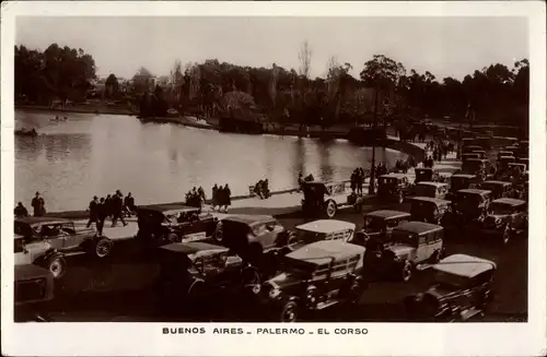 Ak Buenos Aires Argentinien, Palermo, El Corso, Linksspuriger Autoverkehr