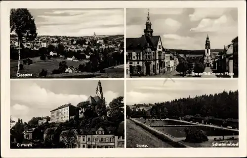 Ak Adorf im Vogtland, Gesamt, Ernst Thälmann Platz, Schwimmbad, Elsterstraße