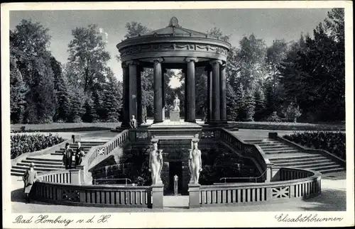 Ak Bad Homburg vor der Höhe, Partie am Elisabethbrunnen