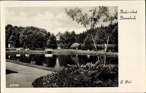 Ak Bad Brambach im Vogtland, Kurhof mit Park