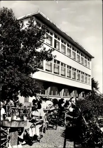 Ak Saalfeld an der Saale Thüringen, Konsum Gaststätte Kulmberghaus, Terrassenpartie