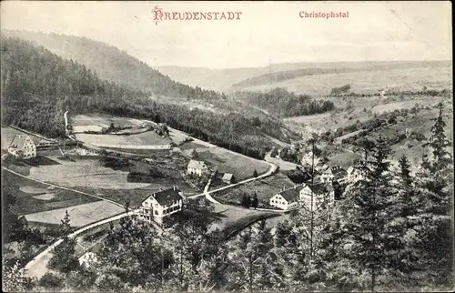 Ak Freudenstadt im Nordschwarzwald, Blick ins Christophstal, Ort