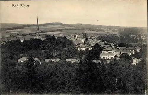 Ak Bad Elster im Vogtland, Blick auf den Ort mit Umgebung