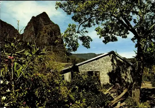 Ak La Reunion, Region de Cilaos, Wohnhaus, Berg, Vegetation