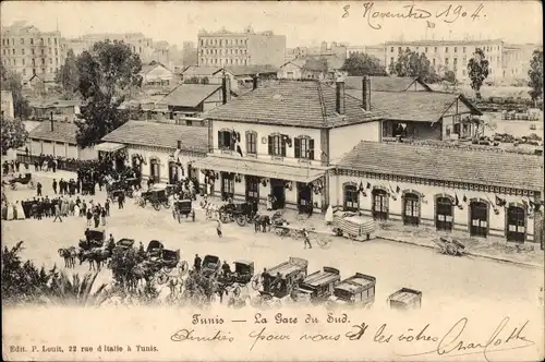 Ak Tunis Tunesien, La Gare du Sud, Südbahnhof