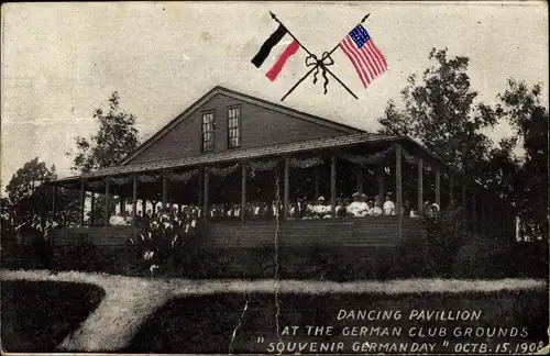 Ak Kalifornien USA, Dancing Pavillon at the German Club grounds, Souvenir German Day 1908