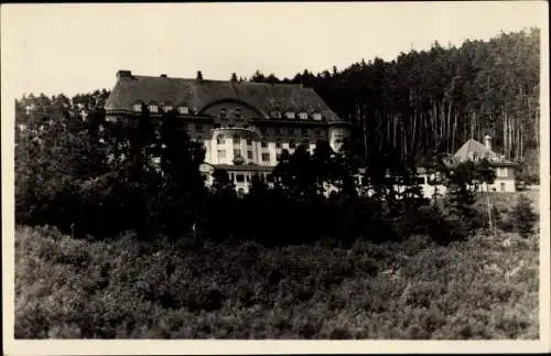 Ak Munster Elsass Haut Rhin, Blick zum Sanatorium Haslach, Waldpartie