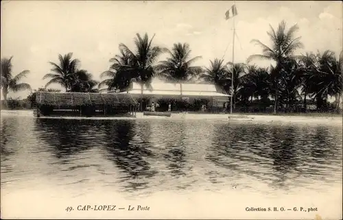 Ak Cap Lopez Gabun, Le Poste, Blick vom Meer auf den Strand