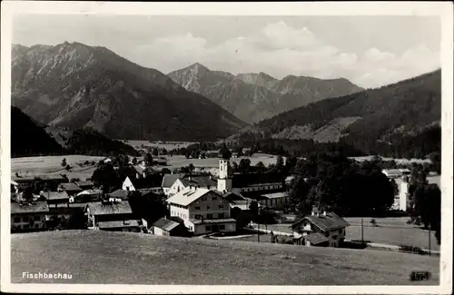 Ak Fischbachau Leitzach Oberbayern, Blick auf den Ort mit Umgebung