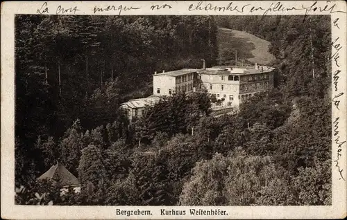 Ak Bad Bergzabern im Kreis Südliche Weinstraße, Blick zum Kurhaus Westenhöfer, Wald